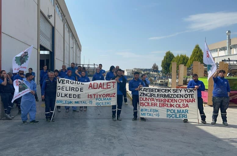 Birleşik Metal-İş İzmir Polmar İşçileri Taleplerini Alanlardan Yükseltiyor!