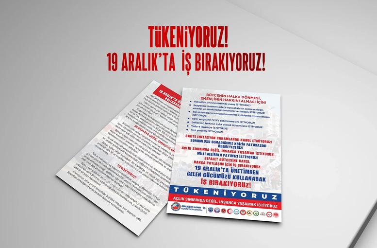 Birleşik Kamu-İş'ten Tarihi Eylem Kararı! "19 Aralık'ta İş Bırakıyoruz!"