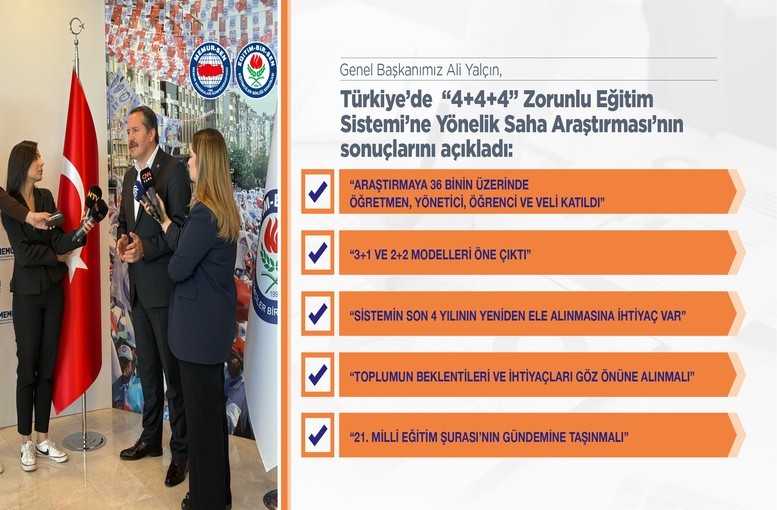 Eğitim-Bir-Sen Calls for Radical Change in "4+4+4" System: High School Reform Urgently Needed
