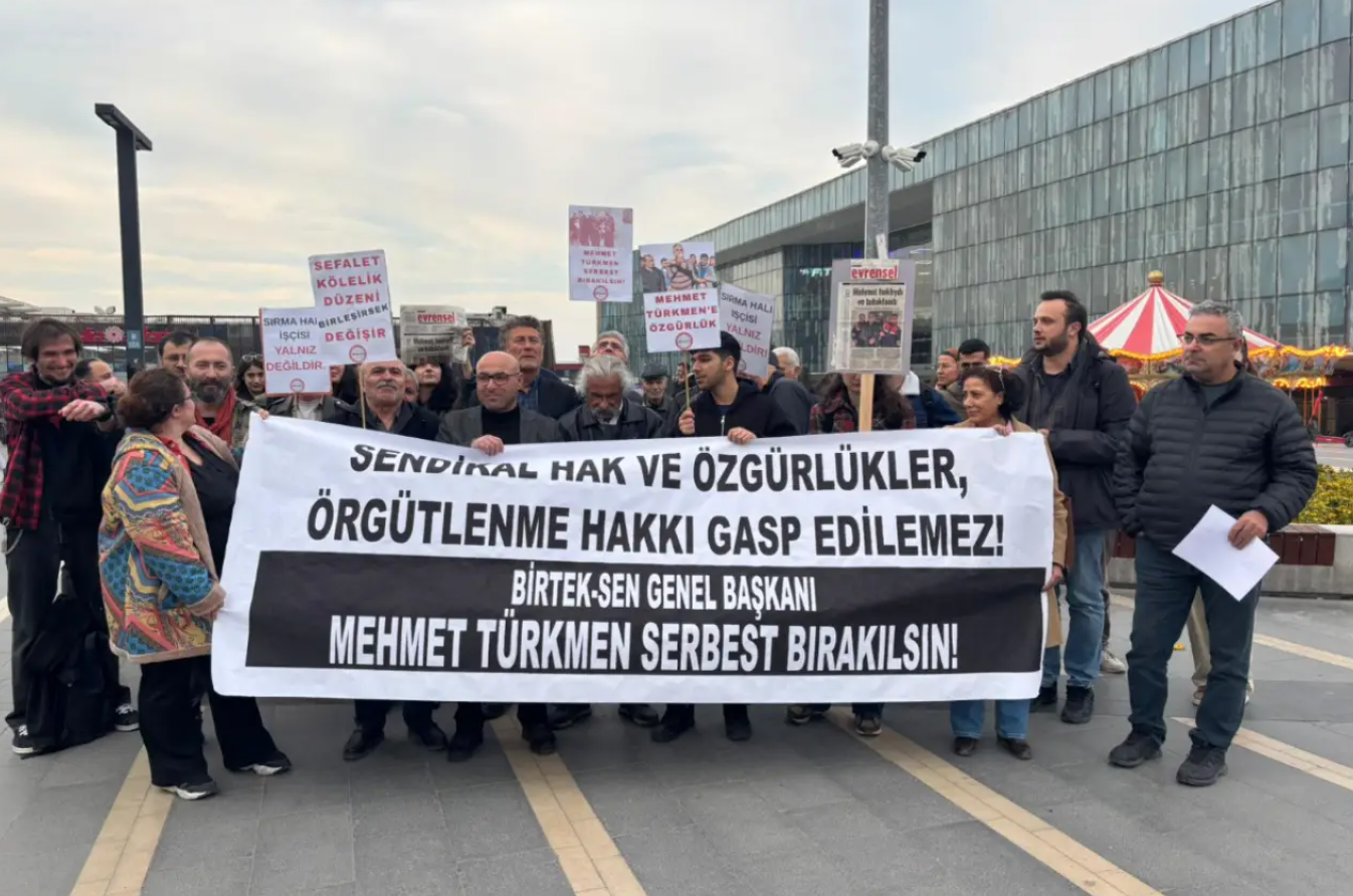Trade unions have gathered 1,000 signatures demanding the release of Mehmet Türkmen, the General President of BİRTEK-SEN, who has been in detention for approximately one month.